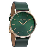 Coach Perry Green Dial Green Leather Strap Watch for Women - 14503383-C