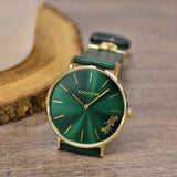 Coach Perry Green Dial Green Leather Strap Watch for Women - 14503383-C