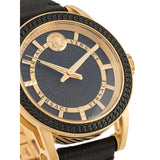 Versace Code Quartz Black Dial Black Leather Strap Watch For Men - VEPO00320