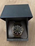 Guess BFF Multifunction Black Dial Gold Steel Strap Watch for Women - W0231L3