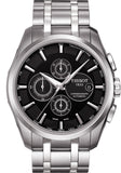 Tissot Couturier Chronograph Black Dial Silver Steel Strap Watch For Men - T035.617.11.051.00