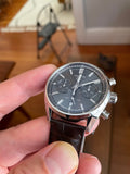 Tag Heuer Carrera Chronograph Grey Dial Brown Leather Strap Watch for Men - CBN2012.FC6483