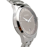 Gucci G Timeless Brown Dial Silver Steel Strap Watch For Men - YA126445