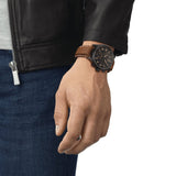 Tissot Chrono XL Quartz Black Dial Brown Leather Strap Watch For Men - T116.617.36.052.03