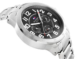 Tommy Hilfiger Trent Chronograph Black Dial Silver Steel Strap Watch for Men - 1791054