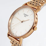 Tissot Everytime Medium White Dial Rose Gold Mesh Bracelet Watch For Men - T109.410.33.031.00