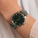 Gucci G-Timeless Mother of Pearl Green Dial Green Leather Strap Watch For Women - YA1264042