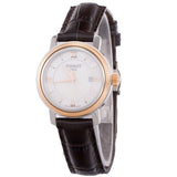 Tissot Bridgeport Lady White Dial Brown Leather Strap Watch For Women - T097.010.26.118.00