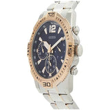 Guess Commander Chronograph Blue Dial Two Tone Steel Strap Watch for Men - GW0056G5