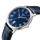 Tissot Carson Premium Blue Dial Blue Leather Strap Watch For Men - T122.410.16.043.00