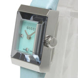 Gucci G-Frame Pastel Blue Mother of Pearl Dial Blue Leather Strap Watch For Women - YA128531