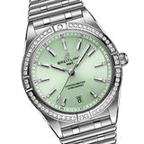 Breitling Chronomat Automatic 36 Diamonds Green Dial Two Tone Steel Strap Watch for Women - A10380591L1A1