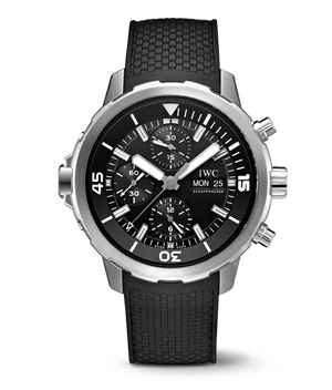 IWC Aquatimer Chronograph Black Dial Black Leather Strap Watch for Men - IW376803