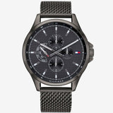 Tommy Hilfiger Shawn Chronograph Quartz Grey Dial Grey Mesh Bracelet Watch for Men - 1791613