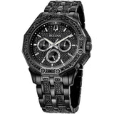 Bulova Octova Chronograph Black Crystal Dial Black Steel Strap Watch for Men - 98C134