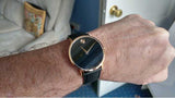 Movado Museum Classic Black Dial Black Leather Strap Watch for Men - 0607196