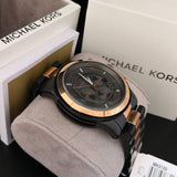 Michael Kors Runway Chronograph Grey Dial Two Tone Steel Strap Unisex Watch - MK8189