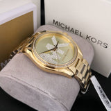 Michael Kors Bradshaw Quartz Gold Dial Gold Steel Strap Watch For Women - MK6555