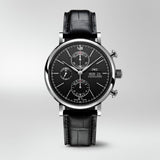 IWC Portofino Chronograph Black Dial Black Leather Strap Watch for Men - IW391008