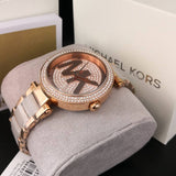 Michael Kors Parker Pink Dial Pink Steel Strap Watch for Women - MK6176