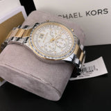 Michael Kors Brinkley Chronograph Silver Dial Two Tone Steel Strap Watch for Women - MK6188