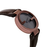 Gucci G Interlocking Brown Dial Brown Leather Strap Watch For Women - YA133504