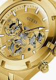 Guess Continental Gold Dial Gold Steel Strap Watch For Men - GW0260G4