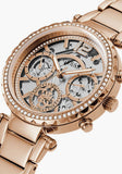 Guess Solstice Diamonds Rose Gold Dial Rose Gold Steel Strap Watch for Women - GW0403L3