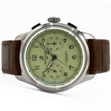 Breitling Premier B09 Chronograph 40 Green Dial Brown Leather Strap Watch for Men - AB0930D31L1P1