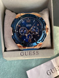 Guess Genesis Quartz Blue Dial Blue Silicone Strap Watch For Men - W1254G3