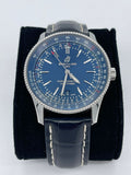 Breitling Navitimer Automatic 41 Blue Dial Blue Leather Strap Watch for Men - A17326161C1P3