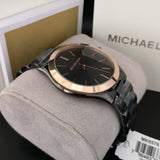 Michael Kors Runway Quartz Grey Dial Grey Steel Strap Watch For Women - MK8576