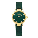 Coach Park Analog Green Dial Green Leather Strap Watch for Women - 14503534