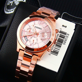 Fossil Boyfriend Multifunction Rose Gold Dial Rose Gold Steel Strap Watch for Women - ES3885