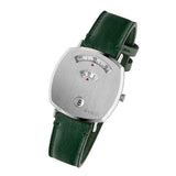 Gucci Grip Silver Dial Green Leather Strap Unisex Watch - YA157412