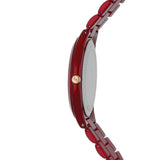 Michael Kors Slim Runway Red Dial Red Steel Strap Watch For Women - MK3895