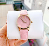 Gucci G Timeless Quartz Pink Dial Pink Leather Strap Watch For Women - YA1265005