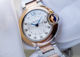 Cartier Ballon Bleu De Cartier Diamonds Silver Dial Two Tone Steel Strap Watch for Women - W3BB0026