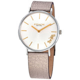 Coach Perry White Dial Beige Leather Strap Watch for Women - 14503157