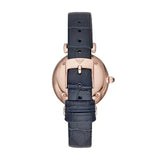 Emporio Armani Gianni T-Bar Quartz Blue Dial Blue Leather Strap Watch for Women - AR11424