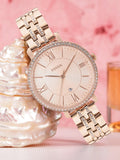 Fossil Jacqueline Rose Gold Dial Rose Gold Steel Strap Watch for Women - ES3546