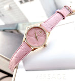 Gucci G Timeless Quartz Pink Dial Pink Leather Strap Watch For Women - YA1265005