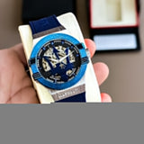 Maserati Potenza Automatic Skeleton Dial Blue Rubber Strap Watch For Men - R8821108035