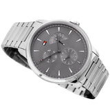 Tommy Hilfiger Brad Chronograph Quartz Grey Dial Silver Steel Strap Watch For Men - 1710385