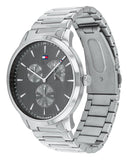 Tommy Hilfiger Brad Chronograph Quartz Grey Dial Silver Steel Strap Watch For Men - 1710385