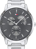 Tommy Hilfiger Brad Chronograph Quartz Grey Dial Silver Steel Strap Watch For Men - 1710385