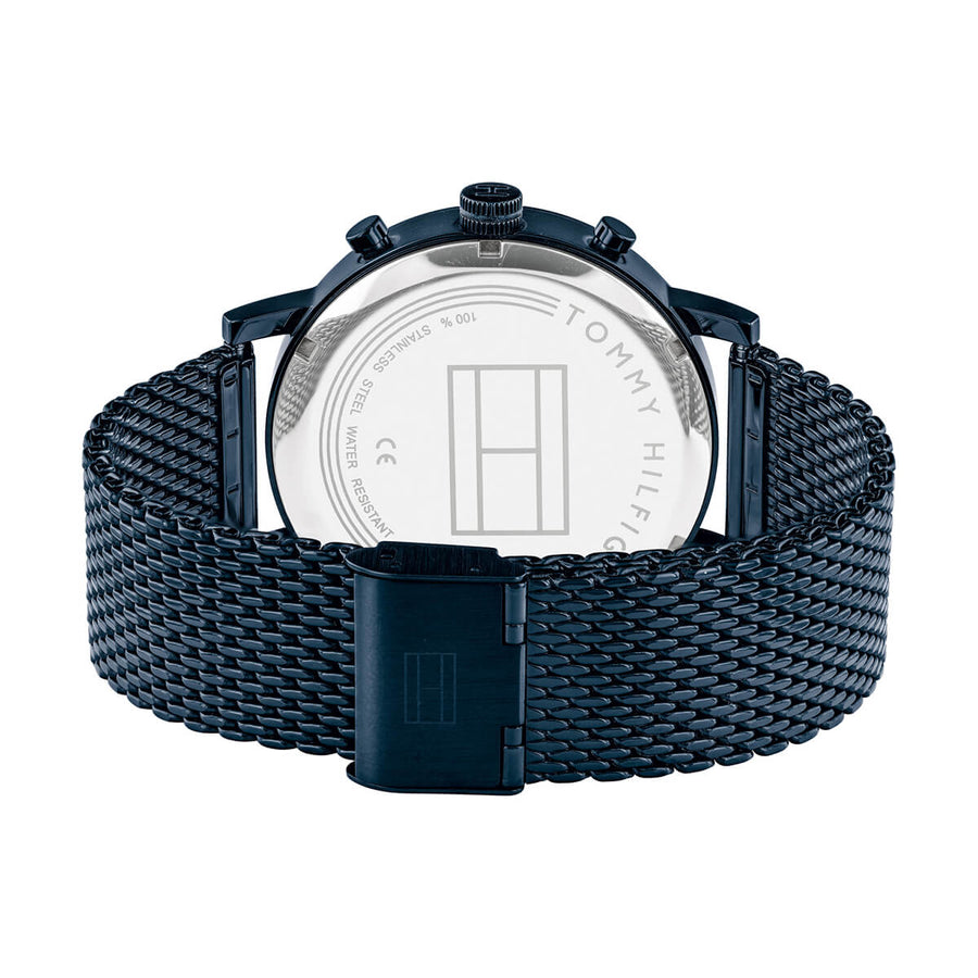 Tommy Hilfiger Evan Blue Dial Blue Mesh Bracelet Watch for Men - 1710397