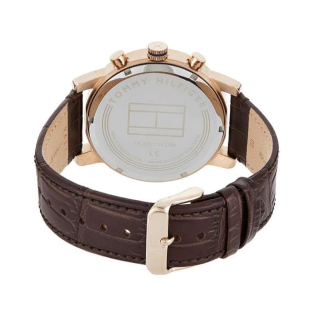Tommy Hilfiger Kane Brown Dial Brown Leather Strap Watch for Men - 1710400
