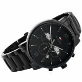 Tommy Hilfiger Evan Chronograph Quartz Black Dial Black Steel Strap Watch For Men - 1710410