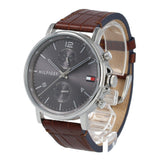 Tommy Hilfiger Daniel Grey Dial Brown Leather Strap Watch for Men - 1710416